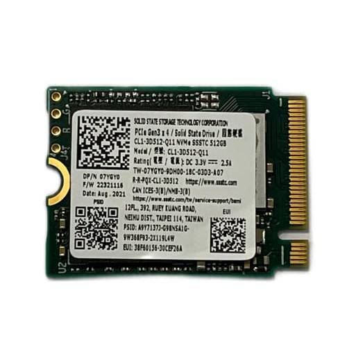 SSSTC 내장 SSD, 512GB PCIe 세대 3 x 4 NVMe SSD, M.2 2230 M 키, 모델 CL1-3D512-Q11, OEM 패키지
