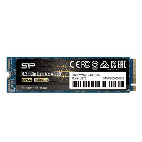 실리콘 파워 2TB NVMe 4.0 Gen4 PCIe M.2 SSD 호환가능한 PS5 SSD R/ W up to 5, 000/ 4, 400 MB/ s(SP02KGBP44US7005)