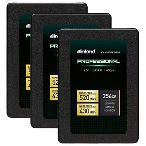 Inland 프로페셔널 3 팩 256GB SSD SATA III 6Gb/ s 2.5 7mm TLC 3D 낸드 내장 SSD (3x256GB)