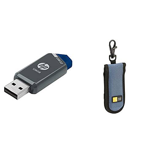 HP 128GB x900w USB 3.0 플래시드라이브&  케이스로직 JDS-2 USB 드라이브 셔틀 2-Capacity (블랙/ 블루)