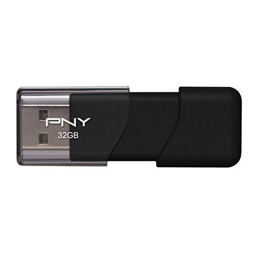 PNY Attache USB 2.0 플래시드라이브, 32GB/ 블랙 (P-FD32GATT03-GE)