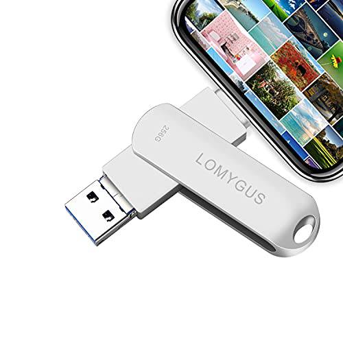 USB 플래시드라이브 256GB 포토 스틱 폰 LOMYGUS 메모리 스틱 외장 포토 스토리지 썸 드라이브 호환가능한 폰/ 패드/ 안드로이드/ Mac/ PC