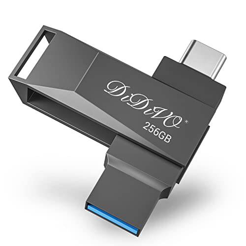 DIDIVO 256GB USB C 플래시드라이브 USB 3.0 썸 드라이브 듀얼 드라이브 USB Type-C 2 in 1 메모리 스틱,막대 고속 메탈 점프 드라이브 포토 스틱 USB 드라이브 스마트 폰, PC, 태블릿, 태블릿PC, Mac, 맥북, USB-C