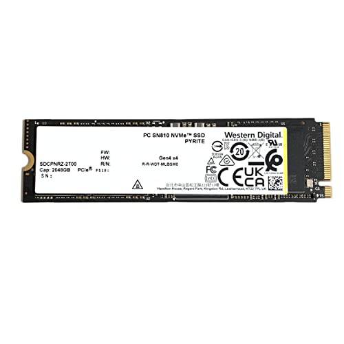Western 디지털 SSD 2TB PC SN810 SDCPNRZ-2T00 PCIe 4.0 NVMe M.2 2280 SSD PS5 Dell HP 레노버 노트북 데스크탑 울트라북