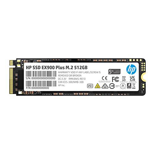 HP EX900 플러스 512GB NVMe PCIe M.2 인터페이스 SSD, 세대 3 x 4, 8 GB/ S, 2280 3D 낸드 PC 내장 솔리드 State 하드디스크 Up to 3200 MB/ s - 35M33AAABA