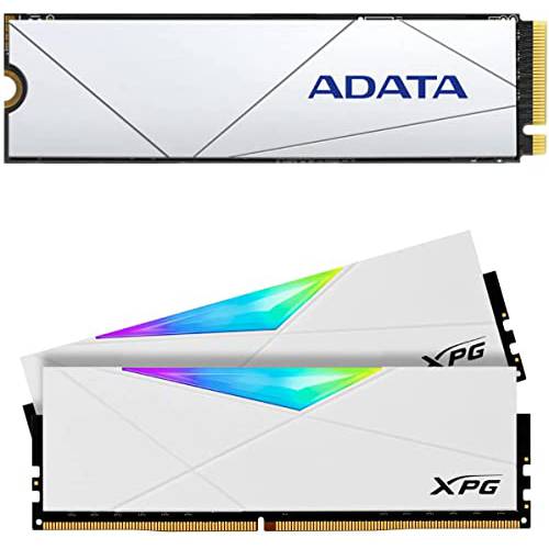 ADATA 프리미엄 SSD PS5 1TB PCIe Gen4 M.2 2280 게이밍 SSD 번들,묶음 XPG DDR4 D50 RGB 16GB (2x8GB) 3600MHz 데스크탑 메모리 화이트 (APSFG-1T-CSUS AX4U36008G18I-DW50)