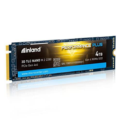 INLAND 퍼포먼스 플러스 4TB PS5 SSD PCIe NVMe 4.0 x 4 M.2 2280 TLC 3D 낸드 내장 SSD, R/ W 스피드 up to 7200MB/ s and 6800MB/ S, 3000 TBW