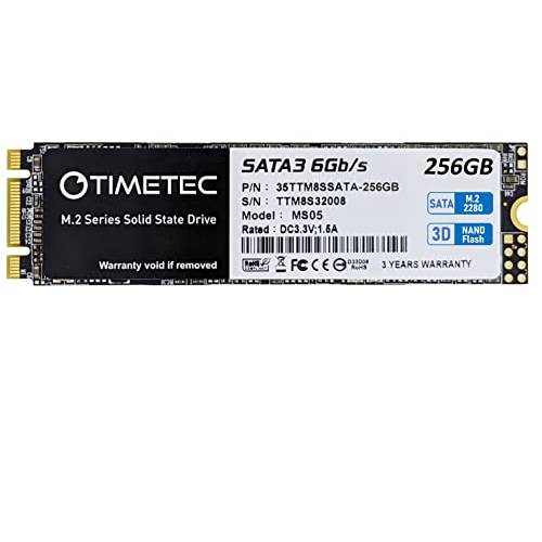 Timetec 256GB SSD 3D 낸드 TLC SATA III 6Gb/ s M.2 2280 NGFF 128TBW Read 스피드 Up to 550MB/ s SLC Cache 퍼포먼스 부스트 내장 SSD PC 컴퓨터 노트북 and 데스크탑 (256GB)