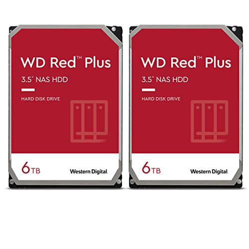 Western 디지털 WD 2 팩 레드 플러스 6TB 5640rpm SATA III 3.5 내장 NAS 하드디스크