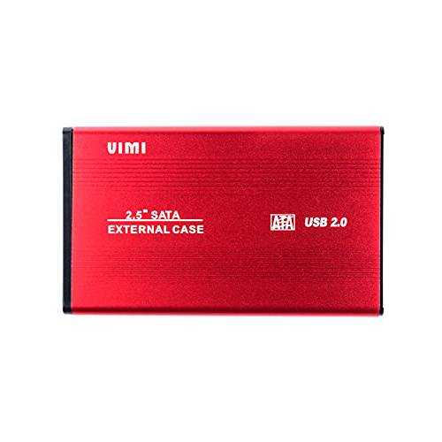 VIMI 케이스 알루미늄 인클로저 외장 SATA 2.5Inch USB 2.0 하드디스크 (레드)