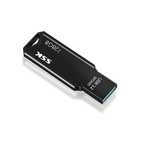 SSK 128GB USB 플래시드라이브 메모리 스틱, USB 3.2/ 3.0 고속 썸 드라이브 LED 인디케이터, 메탈 방수 점프 PenDrive 키체인,키링,열쇠고리 디자인 스토리지 and 백업