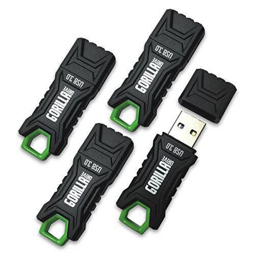 GorillaDrive 3.0 견고한 32GB USB 플래시드라이브 (4-Pack)