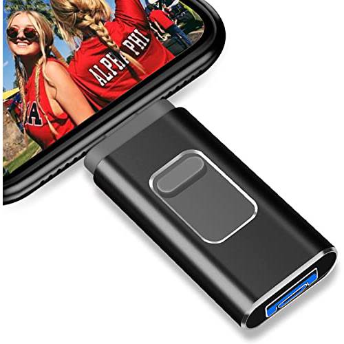256GB 플래시 드라이브, Tersanhong USB Pendrive 휴대폰, USB3.0 메모리 스틱 외장 스토리지 드라이브 스틱 1OS Systerm 썸 드라이브 맥북 프로/ 1OS 휴대폰/ 패드/ 안드로이드 휴대폰 and PC（Black