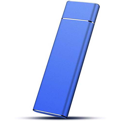 외장 하드디스크 2TB, HDD 하드디스크 - USB 3.1 타입 C 휴대용 2000GB 외장 하드디스크 호환가능한 PC, 노트북 and XS 윈도우 (2TB-Blue)
