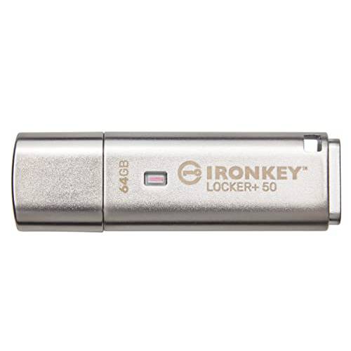 Kingston Ironkey 사물함+ 50 64GB Encrypted USB 플래시드라이브 | USB 3.2 세대 1 | XTS-AES 프로텍트& TAA Compliant | Multi-Password 세큐리티 옵션 | 자동 클라우드 백업 | 메탈 포장 | IKLP50/ 64GB