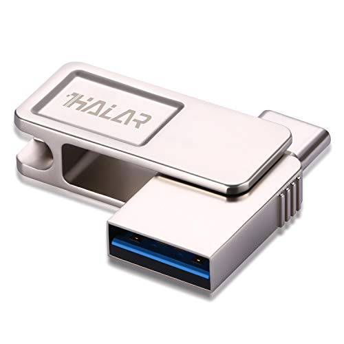THKAILAR 64GB 플래시드라이브 USB C, USB A 포트, 2 in 1 썸 드라이브 PC, 맥북 프로/ 에어, 안드로이드 폰 스토리지 (실버)