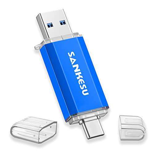 SANKESU 64GB 타입 C 플래시드라이브, 2 in 1 OTG USB 3.0+ USB C 메모리 스틱 듀얼 타입 C USB 썸 드라이브 데이터 스토리지 백업 and 전송 스마트폰, 컴퓨터, 맥북, 태블릿, PC