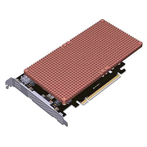 ARAIERD PCIe 4.0 x16 세대 4 to 4 포트 M.2 m-Key NVMe SSD 어댑터 카드 풀 스피드 4-Bay M.2 NVME Pcie 어댑터 확장 카드 RAID PCIe Bifurcation 컨트롤러 2242 2260 2280 22110 (with 히트싱크)