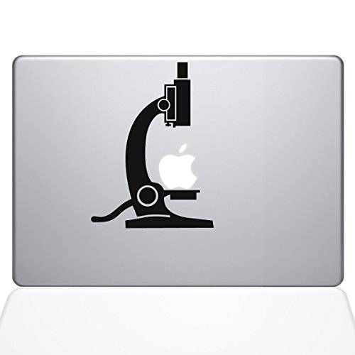 The Decal Guru 1650-MAC-13P-BLA Science Microscope 데칼,스티커 Vinyl 스티커, 블랙, 13 맥북 프로 (2015& Older)