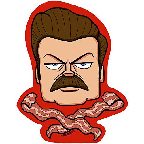 Ron Swanson 베이컨 데칼, 스티커 - for 자동차, 노트북, and More - 사용 Inside or 외부 - Sicks to Any 평평한 Smooth 서피스