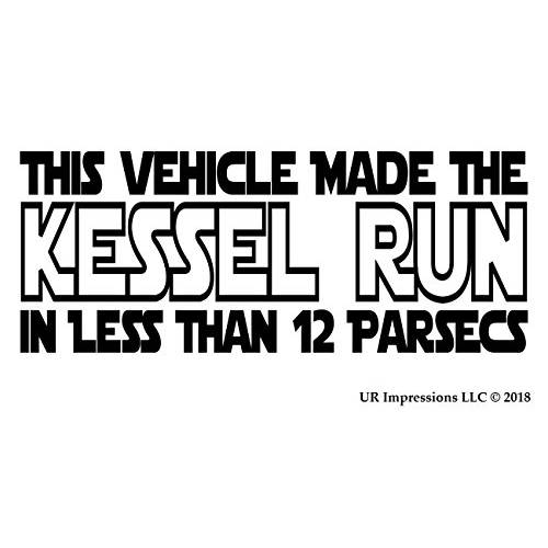 UR Impressions BLK This 차량 Made The Kessel Run… 데칼,스티커 Vinyl 스티커 그래픽 for 차량용 트럭 SUV Van 벽면 윈도우 Laptop|Black|8 X 4 Inch|URI555