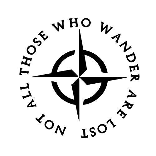 Bargain Max Decals - LOTR Not 모든 Those Who Wander are Lost 스티커 데칼,스티커 노트북 차량용 노트북 5 (블랙)
