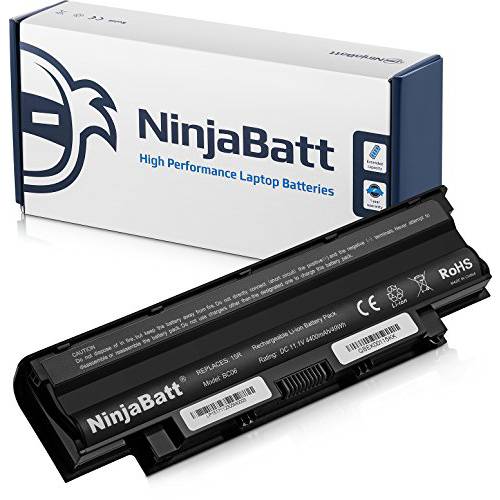 NinjaBatt  노트북 배터리 for 델 J1KND Inspiron N5110 N7110 N5050 N7010 N5010 N4110 N4010 N5040 N5030 M5030 3420 3520 15R 17R Vostro 1540 3750 3550 4T7JN - 하이 퍼포먼스 [6 세포/ 4400mAh]