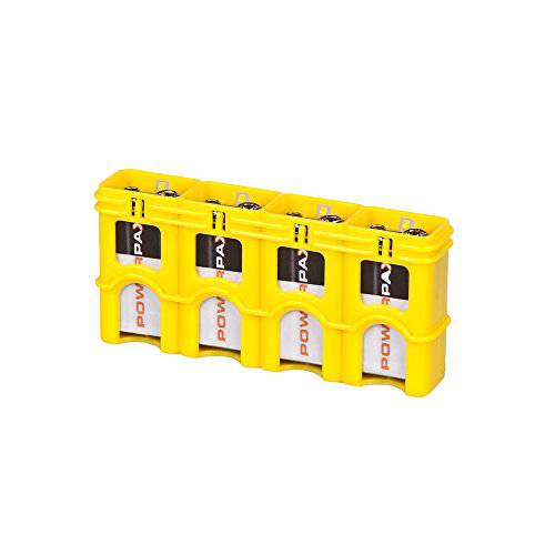 Storacell SL9VCY by Powerpax SlimLine 9V 배터리 Caddy, 옐로우, Holds 4 Batteries