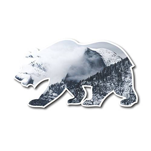 Snowy 1/2,하프 돔 Yosemite Valley Cali Bear Vinyl 스티커 for 노트북 저널,일기,일지 or 벽면