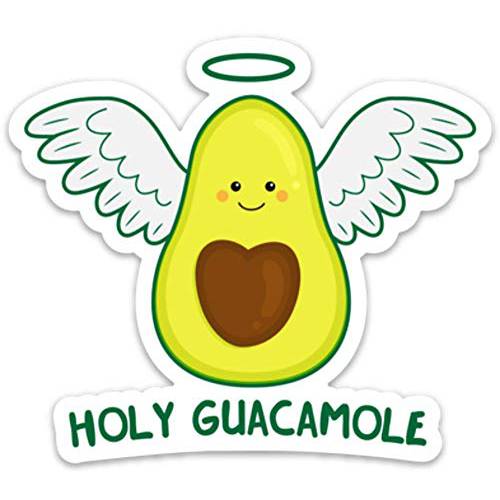 Stickeroonie Holy Guacamole Vinyl 스티커, Cute& Funny 방수 Avocado 스티커, 4” x 3” 사이즈