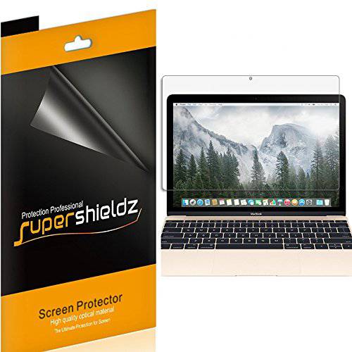 (3 팩) Supershieldz for 애플 맥북 12 inch (2015, 2016, 2017) 화면보호필름, 액정보호필름, 하이 해상도 클리어 쉴드 (애완동물)