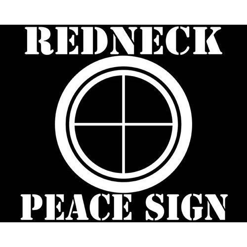 Redneck 평화 표지판 Vinyl 데칼,스티커 스티커 | 자동차 트럭 밴 벽 노트북 Cups | 화이트 | 5.5 인치 | KCD 1008