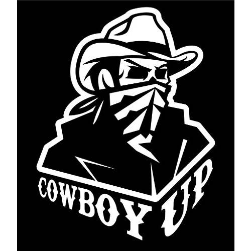 Cowboy Up Vinyl 데칼,스티커 스티커 | 자동차 트럭 밴 벽 노트북 Cups | 화이트 | 5.5 X 4.2 Inch | KCD 1738