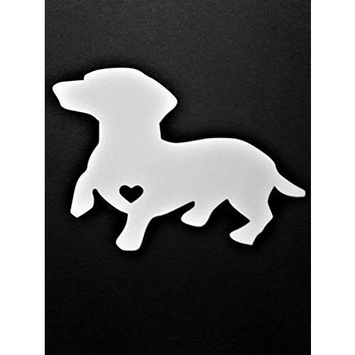 Chase Grace Studio Dachshund 강아지 Dogs Vinyl 데칼,스티커 Sticker|White|Cars 트럭 밴 SUV 노트북 벽면 Art|5.5 X 4|CGS791