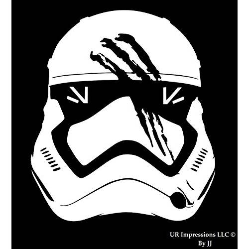 UR Impressions Storm Trooper Finn’s 혈액 Smeared 헬멧 데칼,스티커 Vinyl 스티커 그래픽 차량용 트럭 SUV Van 벽면 윈도우 노트북 Tablet|White|5.5 X 5 inch|JJURI003