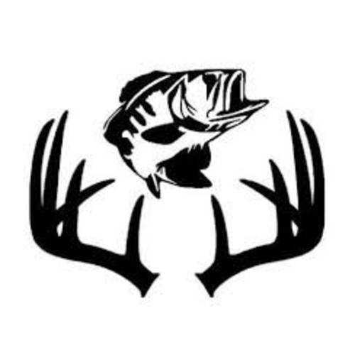 Chase Grace Studio  피쉬 Deer Antlers 피쉬ing 사냥 Vinyl 데칼,스티커 Sticker|Black|Cars 트럭 SUV 노트북 툴 박스 벽면 아트| 7 X 5.5|CGS123