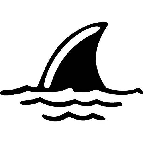 Shark Fin in 워터 Vinyl 데칼,스티커 스티커 | 자동차 트럭 밴 벽 노트북 Cups | 블랙 | 5.5 인치 | KCD 980