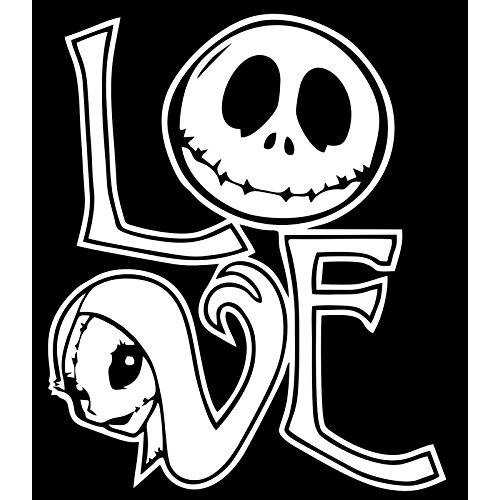 UR Impressions Love Jack Skellington and 샐리 데칼,스티커 Vinyl 스티커 그래픽 for 자동차 트럭 SUV 밴 벽 윈도우 Laptop|White|5.5 X 5 Inch|URI381