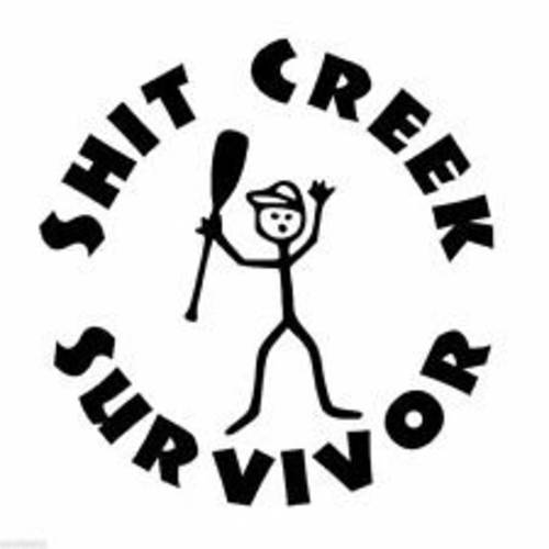 Chase Grace Studio Shit Creek Survivor River Camping 패들 Vinyl 데칼,스티커 Sticker|BLACK|Cars 트럭 SUV 노트북 Canoe 카약 벽면 Art|5 X 5|CGS220