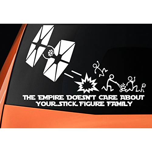 레벨 33 Vinyl 데칼, 스티커 - Star 워즈 영감 ’the Empire Doesnt 차량용E About Your 스틱 피규어 패밀리 Tie 파이터 - 차량용, 윈도우, 벽면, 노트북 스티커