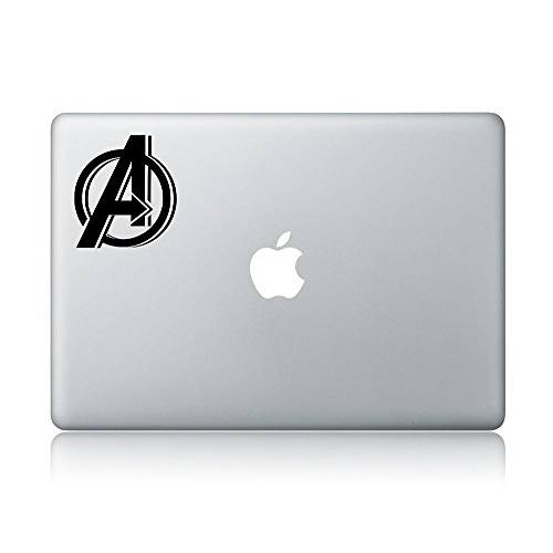 Avengers 로고 맥북 데칼 애플 MacbookLaptop 비닐 스티커 데칼 (블랙)