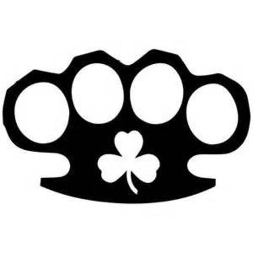 Chase Grace Studio  아이리쉬 황동 Knuckles Shamock Four Leaf Clover Vinyl 데칼,스티커 Sticker|BLACK|Cars 트럭 밴 SUV 노트북 벽면 Art|5.5 X 3|CGS412