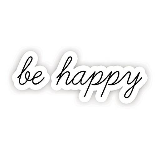 Be Happy - 아름다운 문구,인용구 스티커 - 2.5 Vinyl 데칼, 스티커 - 노트북, 장식,데코, 윈도우 Vinyl 데칼, 스티커 스티커