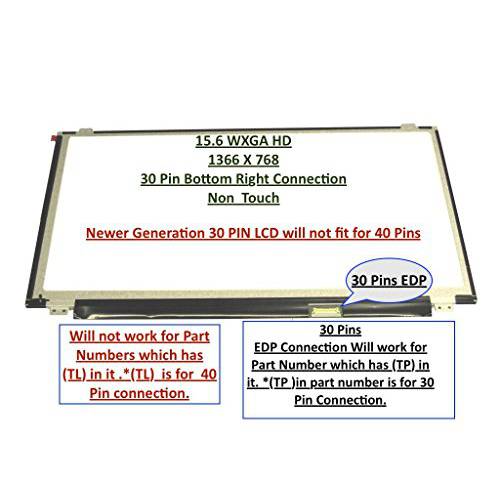 B156XW04 V.8 새로운 교체용 15.6 LED LCD 스크린 WXGA HD 노트북 글로시 디스플레이 30 핀 eDP 울트라 슬림 (or 호환가능한)