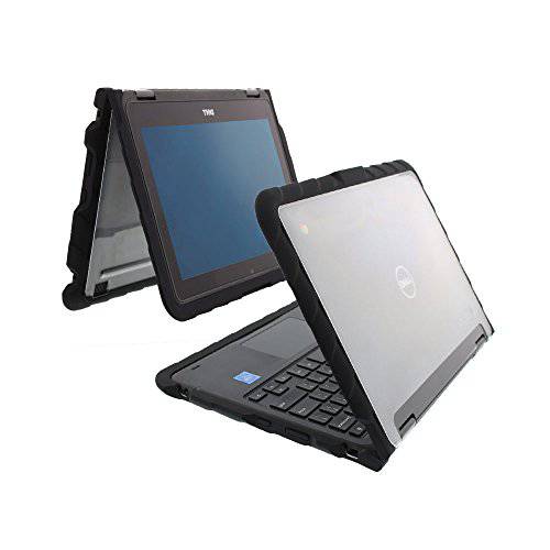 GumCases DropTech 프로텍트 for 델 5190 2-in-1 Chromebook - 블랙, 러그드, 하드 쉘, 쇼크 Absorbing, Custom Molded 컨버터블 노트북 커버 Perfect for Education 학생 교사