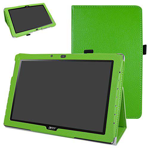 Acer Iconia 원 10 B3-A40 케이스, Mama 입구 PU 가죽 폴리오 2-Folding 스탠드 커버 with 스타일러스 홀더 for 10.1 Acer Iconia 원 10 B3-A40 안드로이드 태블릿, 태블릿PC, 그린