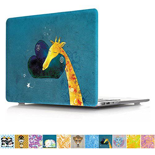 맥북 에어 13 케이스, PapyHall Q-Style 카툰 피규어 페인팅 Design Plastic 케이스 for 맥북 에어 13 inch 모델: A1369 and A1466 - Giraffe