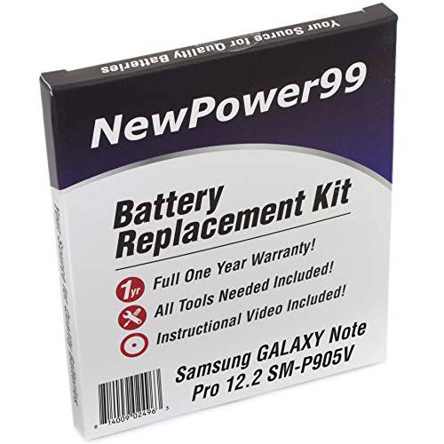 NewPower99  배터리 교체용 Kit with 배터리, Instructions and 툴 for 삼성 갤럭시 노트 프로 12.2 SM-P905V