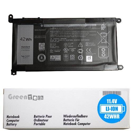 새로운 51KD7 배터리 for 델 Chromebook 11 3180 - GreenTech 11.4V 42Wh 3 Cell Li-Ion 배터리 0Y07HK Y07HK