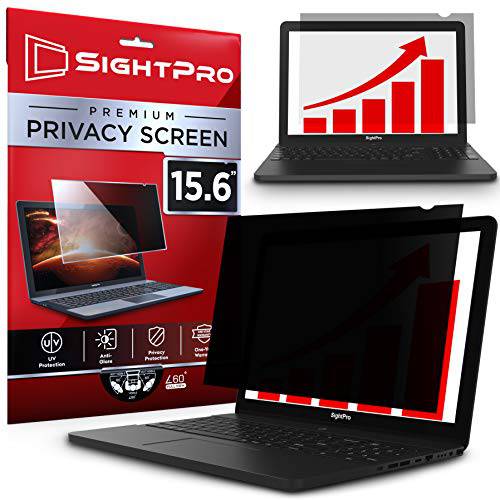 SightPro 15.6 Inch 노트북 프라이버시 스크린 필터 for 16:9 와이드스크린 디스플레이 - 컴퓨터 모니터 프라이버시 and Anti-Glare 보호